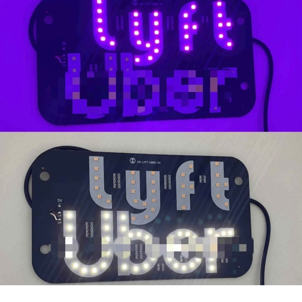 Uber white lyft pink led sign for sale taxi and rideshare